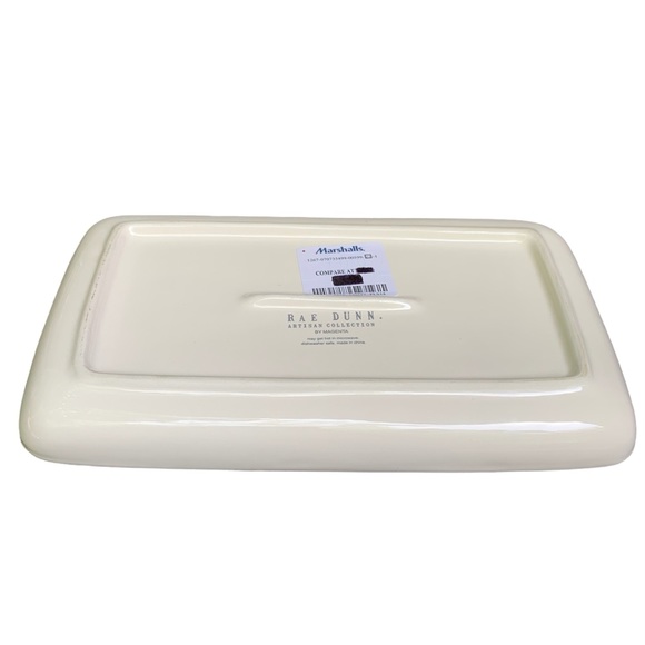 Rae Dunn LIVE LOVE BARK Dish Tray Trinket Holder White Dimples NWT 2017 OG - Picture 8 of 15